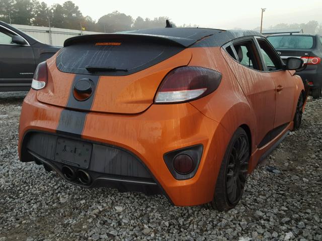 KMHTC6AE1DU142689 - 2013 HYUNDAI VELOSTER T ORANGE photo 4