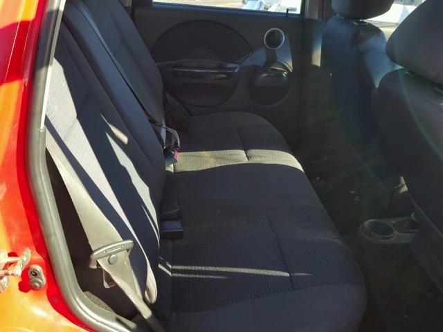 KL1TD66678B120773 - 2008 CHEVROLET AVEO BASE RED photo 6