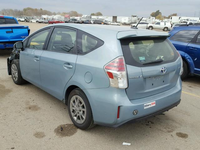 JTDZN3EU6FJ018821 - 2015 TOYOTA PRIUS V TEAL photo 3