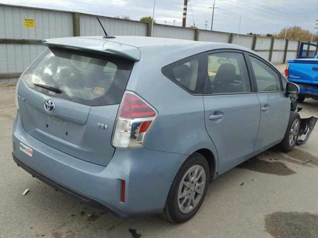 JTDZN3EU6FJ018821 - 2015 TOYOTA PRIUS V TEAL photo 4