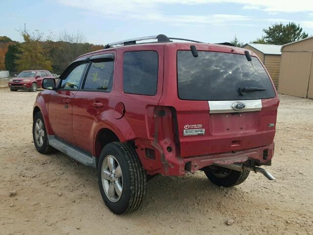 1FMCU9EG7AKB64732 - 2010 FORD ESCAPE LIM RED photo 3