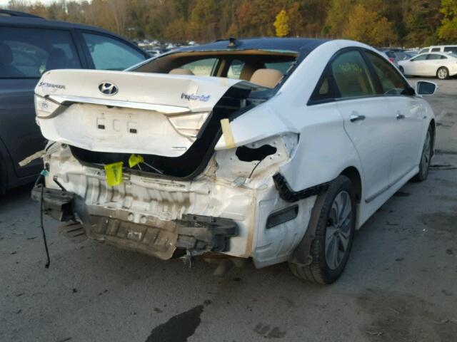 KMHEC4A44FA127760 - 2015 HYUNDAI SONATA HYB WHITE photo 4