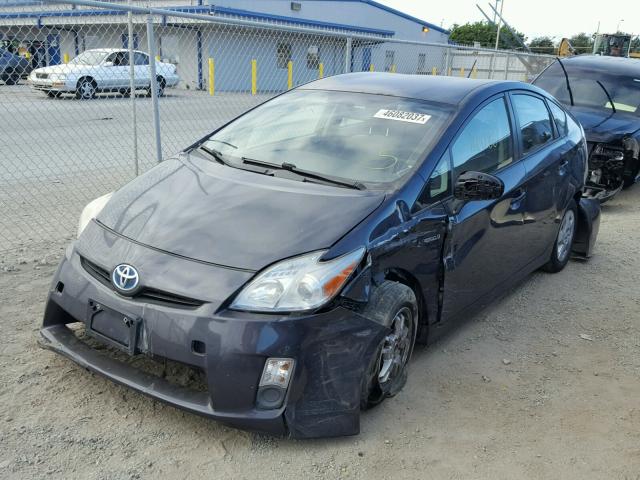 JTDKN3DU6A0151211 - 2010 TOYOTA PRIUS GRAY photo 2