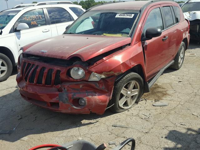 1J8FF47W67D216019 - 2007 JEEP COMPASS RED photo 2