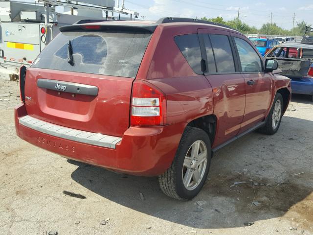 1J8FF47W67D216019 - 2007 JEEP COMPASS RED photo 4