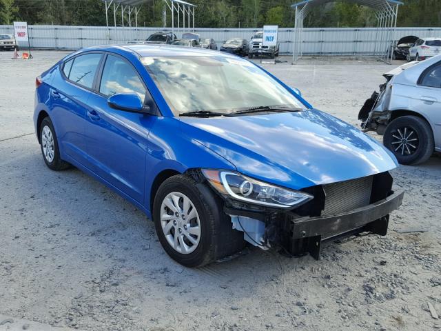 KMHD74LF1HU074869 - 2017 HYUNDAI ELANTRA SE BLUE photo 1