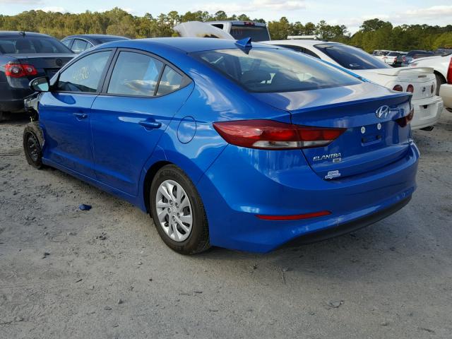 KMHD74LF1HU074869 - 2017 HYUNDAI ELANTRA SE BLUE photo 3