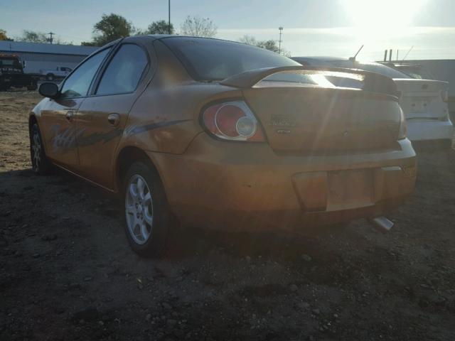 1B3ES56CX5D128360 - 2005 DODGE NEON SXT ORANGE photo 3