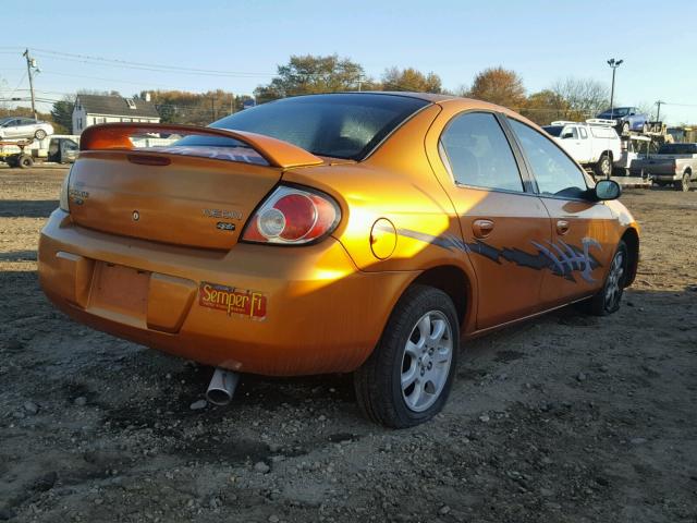 1B3ES56CX5D128360 - 2005 DODGE NEON SXT ORANGE photo 4