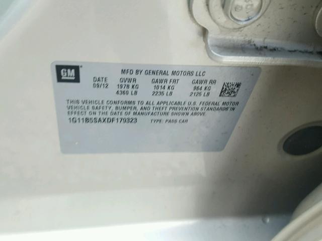 1G11B5SAXDF179323 - 2013 CHEVROLET MALIBU LS 米色 照片 10