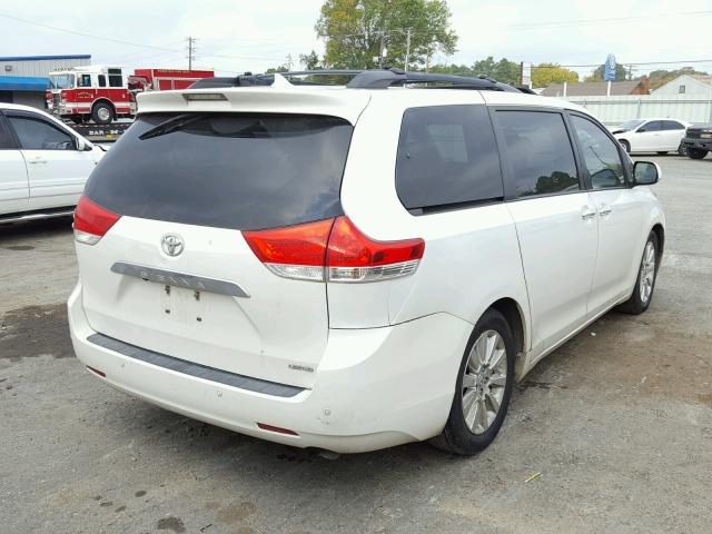 5TDYK3DC2BS014677 - 2011 TOYOTA SIENNA XLE WHITE photo 4