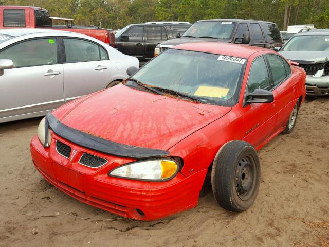 1G2NF52E11M610403 - 2001 PONTIAC GRAND AM S RED photo 2