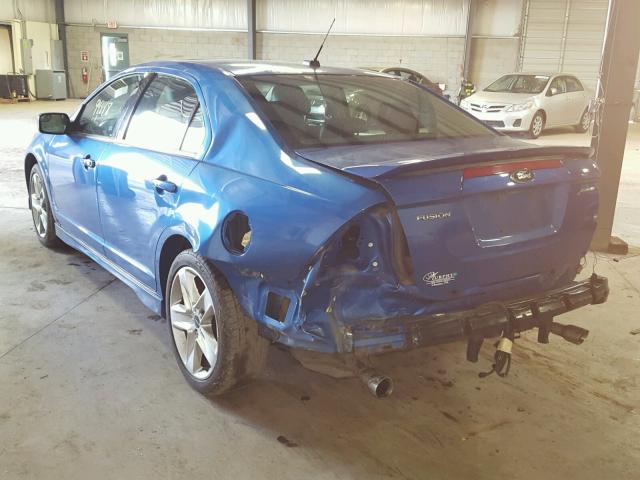 3FAHP0KC5CR235591 - 2012 FORD FUSION SPO BLUE photo 3