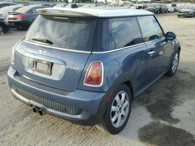 WMWMF7C54ATZ71659 - 2010 MINI COOPER S BLUE photo 4