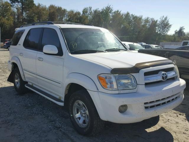 5TDZT34A95S239473 - 2005 TOYOTA SEQUOIA SR WHITE photo 1