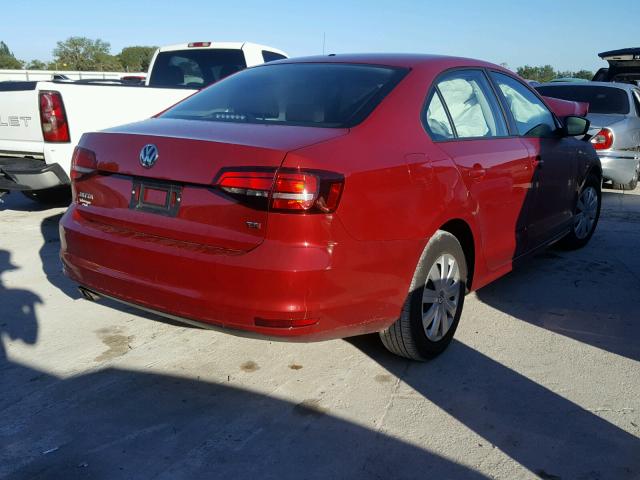 3VW267AJ2GM408611 - 2016 VOLKSWAGEN JETTA S RED photo 4