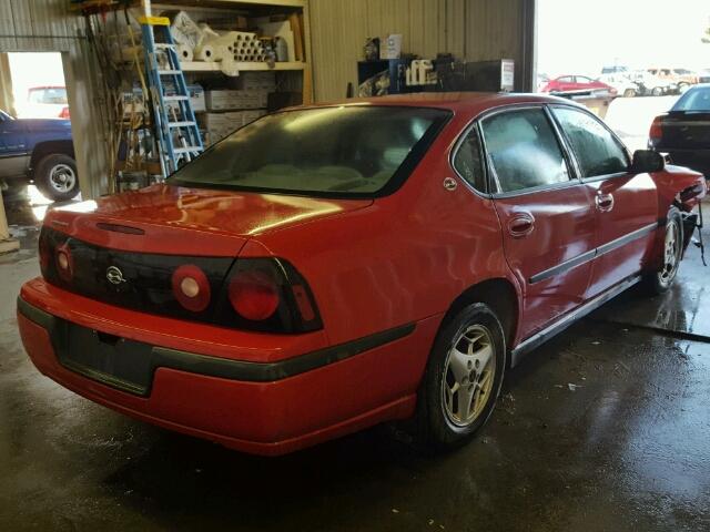 2G1WF52EX49316069 - 2004 CHEVROLET IMPALA RED photo 4