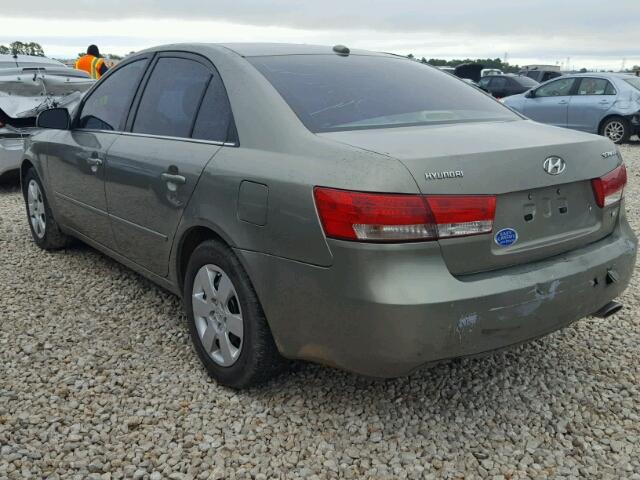 5NPET46F08H332583 - 2008 HYUNDAI SONATA GLS GREEN photo 3