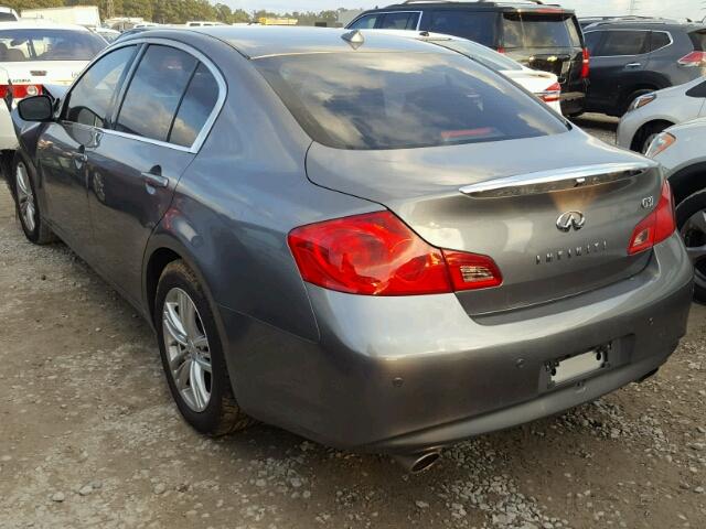 JN1CV6AP3DM723209 - 2013 INFINITI G37 BASE GRAY photo 3