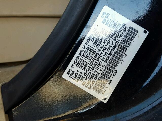 5FNRL38688B030224 - 2008 HONDA ODYSSEY EX BLACK photo 10