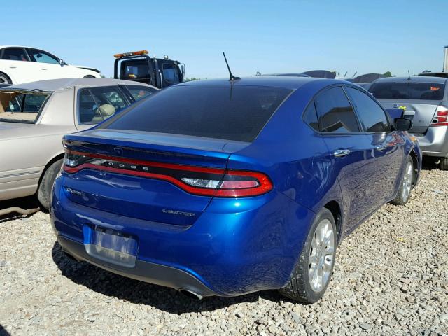 1C3CDFCH2DD178596 - 2013 DODGE DART LIMIT BLUE photo 4