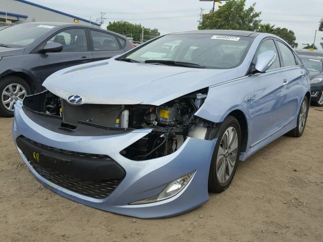 KMHEC4A46FA136945 - 2015 HYUNDAI SONATA HYB BLUE photo 2