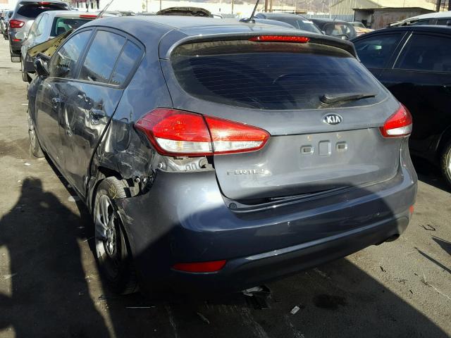 KNAFK5A8XG5537006 - 2016 KIA FORTE LX BLUE photo 3