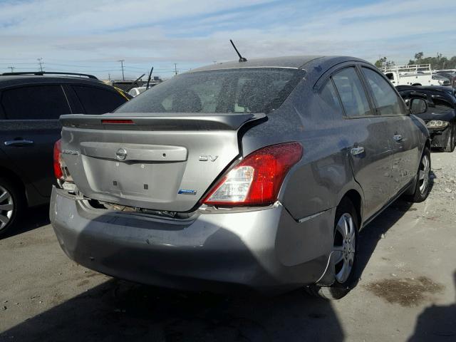 3N1CN7AP3EK462994 - 2014 NISSAN VERSA S GRAY photo 4