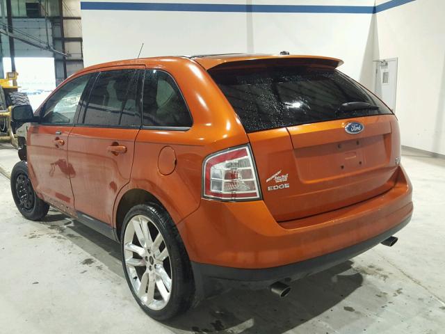 2FMDK48C77BB17709 - 2007 FORD EDGE ORANGE photo 3