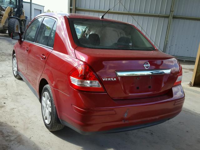 3N1BC1AP0BL381021 - 2011 NISSAN VERSA S RED photo 3