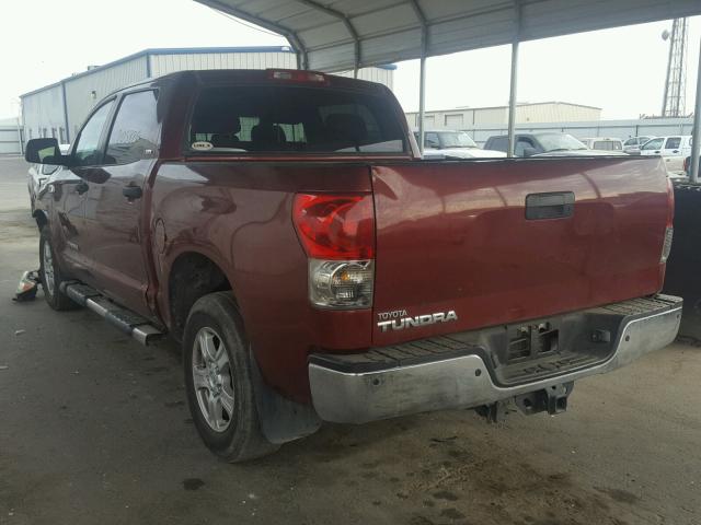 5TFEV54137X029050 - 2007 TOYOTA TUNDRA CRE BURGUNDY photo 3