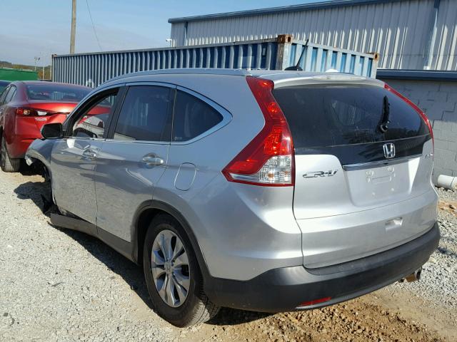 2HKRM4H79CH607980 - 2012 HONDA CR-V EXL SILVER photo 3