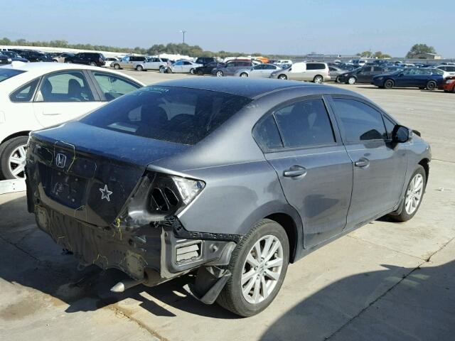 2HGFB2F8XCH608364 - 2012 HONDA CIVIC EX GRAY photo 4