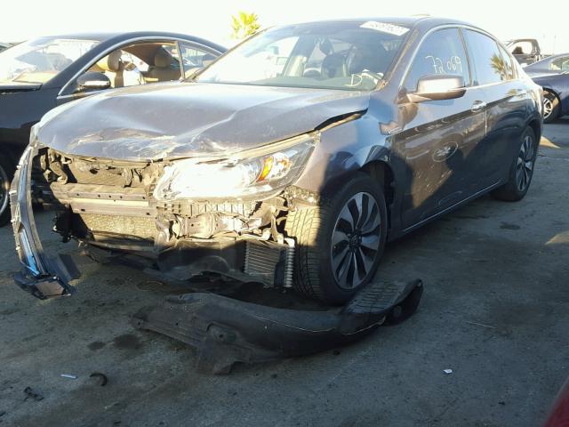 1HGCR6F59FA009664 - 2015 HONDA ACCORD HYB GRAY photo 2