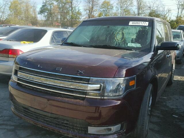 2FMHK6C80HBA06940 - 2017 FORD FLEX SEL BURGUNDY photo 2