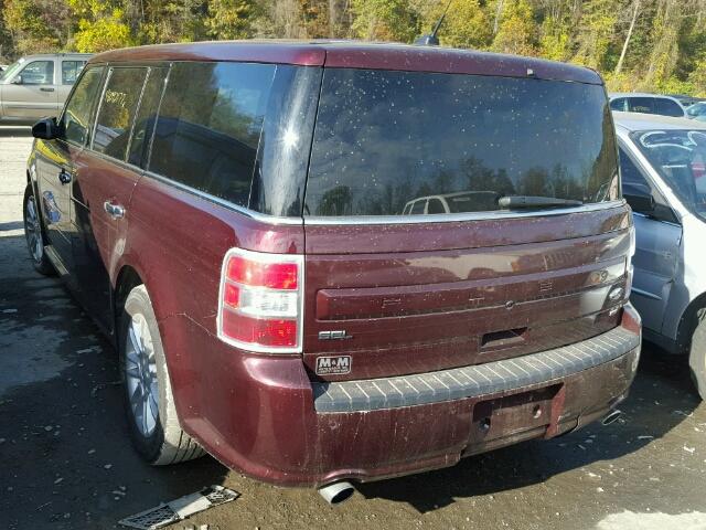 2FMHK6C80HBA06940 - 2017 FORD FLEX SEL BURGUNDY photo 3