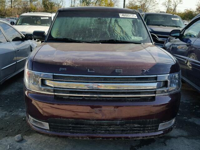 2FMHK6C80HBA06940 - 2017 FORD FLEX SEL BURGUNDY photo 9