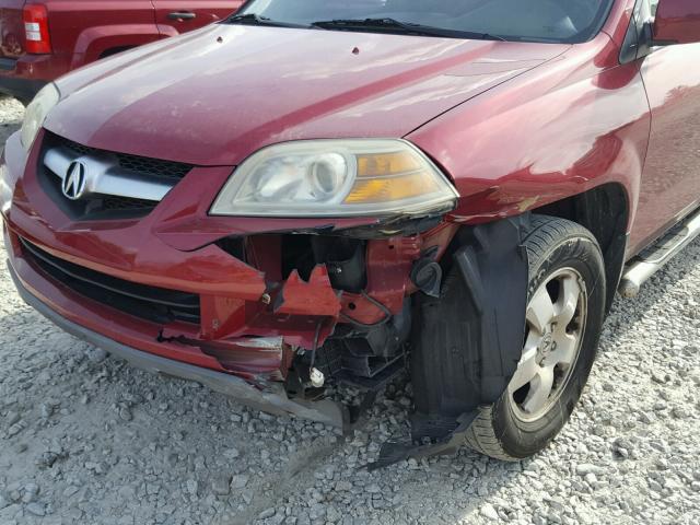 2HNYD18215H539405 - 2005 ACURA MDX RED photo 9