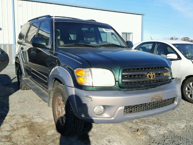 5TDBT44A12S092410 - 2002 TOYOTA SEQUOIA SR GREEN photo 1