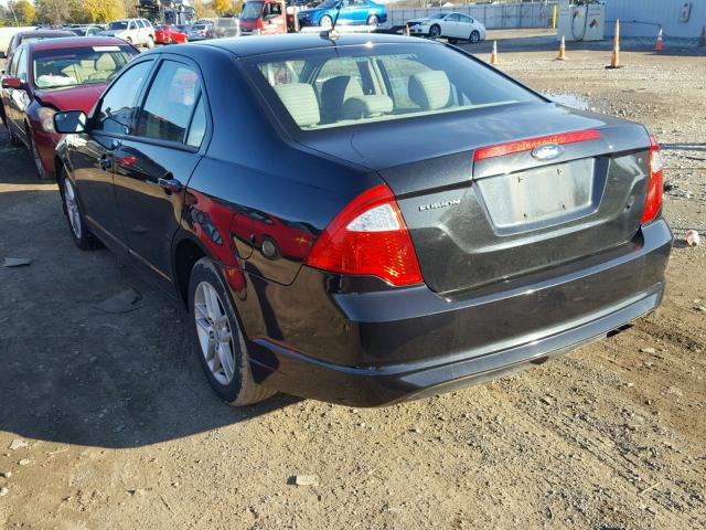 3FAHP0GA9BR219075 - 2011 FORD FUSION S BLACK photo 3