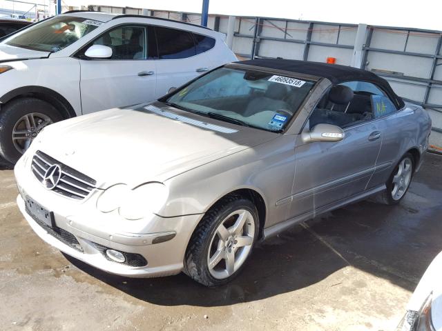 WDBTK75J35F143450 - 2005 MERCEDES-BENZ CLK 500 GRAY photo 2