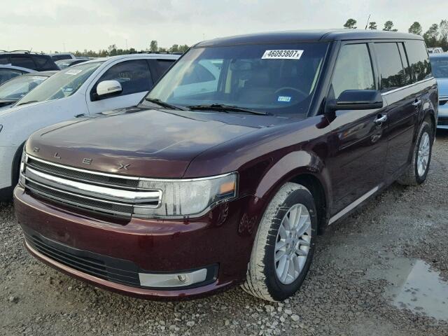 2FMGK5C84HBA00533 - 2017 FORD FLEX SEL PURPLE photo 2