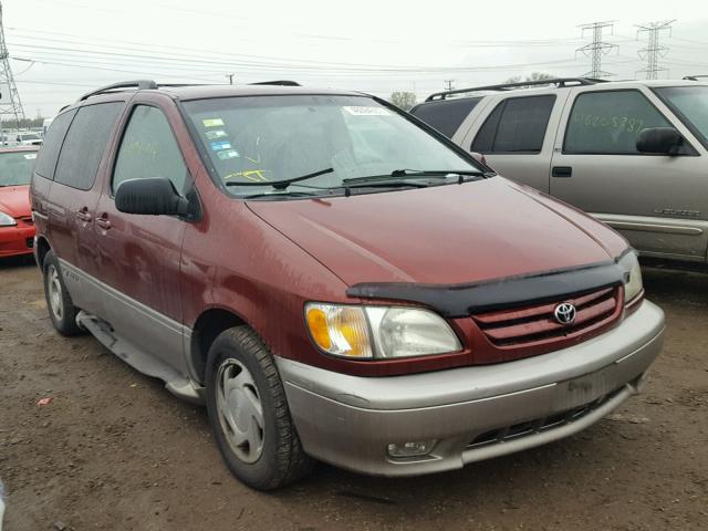 4T3ZF13C13U522802 - 2003 TOYOTA SIENNA LE BURGUNDY photo 1