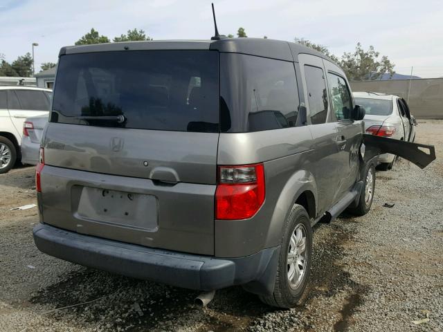 5J6YH18747L011153 - 2007 HONDA ELEMENT EX GRAY photo 4