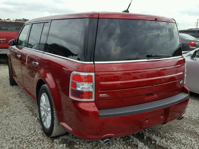 2FMGK5C82GBA11707 - 2016 FORD FLEX SEL RED photo 3