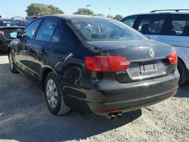3VW2K7AJ8CM404469 - 2012 VOLKSWAGEN JETTA BASE BLACK photo 3
