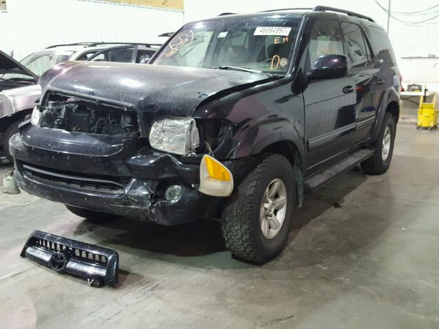 5TDBT44A95S235141 - 2005 TOYOTA SEQUOIA SR BLACK photo 2