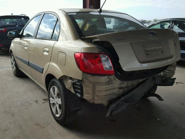 KNADE123686319764 - 2008 KIA RIO GOLD photo 3