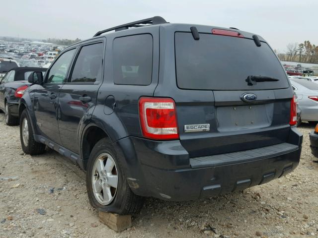 1FMCU03188KC01582 - 2008 FORD ESCAPE XLT BLUE photo 3