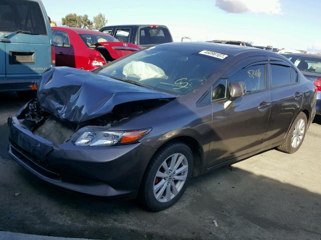 2HGFB2F89CH605519 - 2012 HONDA CIVIC EX BROWN photo 2